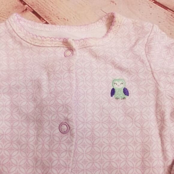 Carter's owl footed pajamas 6 months - Picture 2 of 3
